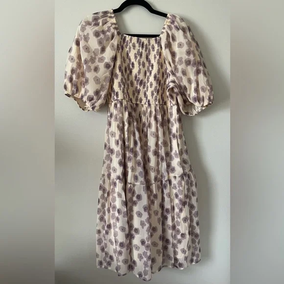 NWOT Polagram Floral Dress in Cream and Purple - Picture 10 of 10
